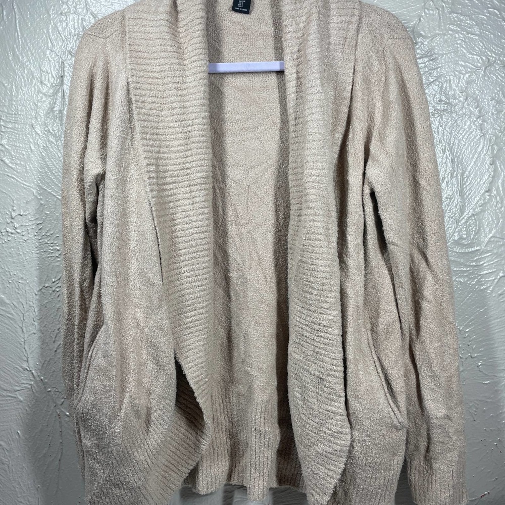 Rachel Zoe Cardigan Sweater Brown‎ Teddy Bear Soft Pockets size small
